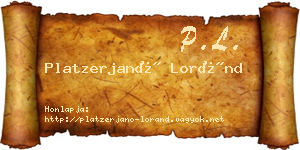 Platzerjanó Loránd névjegykártya